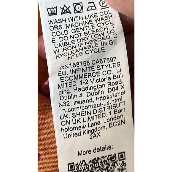 SHEIN Women’s L Classic Surplice V-Neck Maxi Dress in Dopamine Orange/Purple Flo - Picture 7 of 8